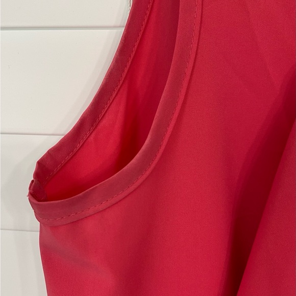 EUC Women’s Hot Pink Ruffled Sleeveless Polyester Dress by Brenda’s Medium - Picture 3 of 8